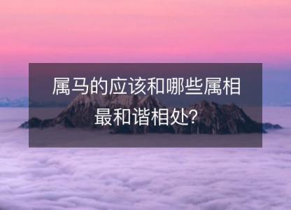 属马的应该和哪些属相最和谐相处?