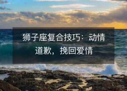 狮子座复合技巧:动情道歉,挽回爱情