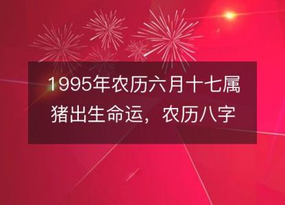 1995年农历六月十七属猪出生命运,农历八字五行缺不缺 性格特点