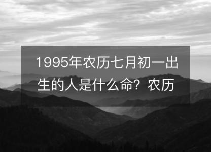 1995年农历七月初一出生的人是什么命?农历生辰八字,不同时辰五行查询