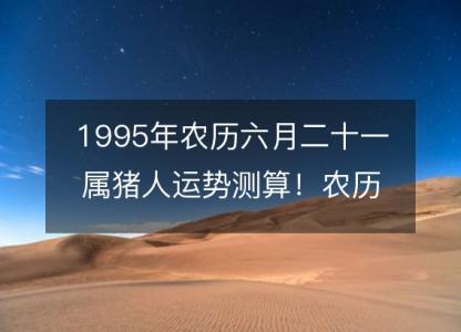 1995年农历六月二十一属猪人运势测算!农历命运,五行缺什么
