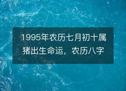 1995年农历七月初十属猪出生命运,农历八字五行缺不缺 性格特点