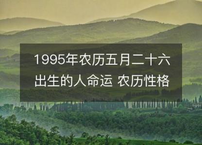 1995年农历五月二十六出生的人命运 农历性格感情,事业财运详解