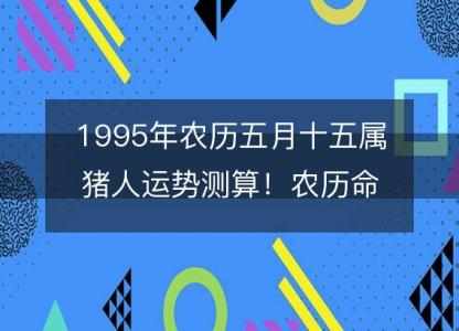1995年农历五月十五属猪人运势测算!农历命运,五行缺什么
