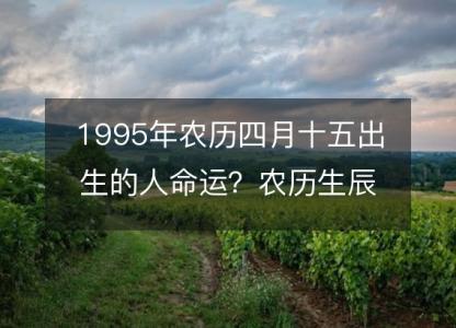 1995年农历四月十五出生的人命运?农历生辰八字 不同时辰五行详解