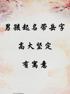 岳字虎宝宝起名字大全男 岳晓斐这名字有什么含义
