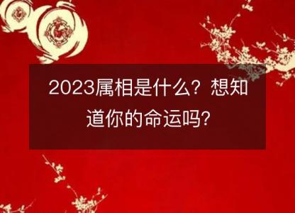2023属相是什么?想知道你的命运吗?