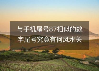 与手机尾号87相似的数字尾号究竟有何风水关联?