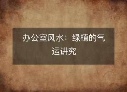 办公室风水:绿植的气运讲究