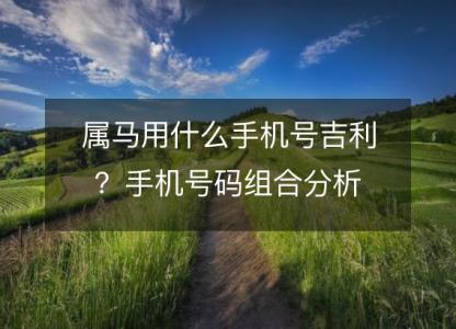 属马用什么手机号吉利?手机号码组合分析