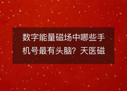 数字能量磁场中哪些手机号最有头脑?天医磁场天资聪颖