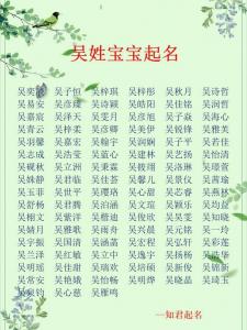 吴姓宝宝起名好听 吴姓属鼠宝宝起名大全女孩