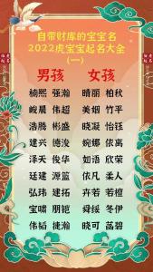 虎宝宝起名姓钱的名字大全 属虎的男孩最佳名字乳名
