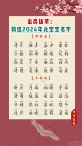 24年龙宝宝起名 24年龙宝宝最佳取名