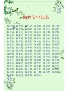 陶姓宝宝如何起名字好听 名字好听又仙气