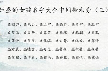 盛姓女宝宝起名大全 盛姓起名惊艳女孩名字