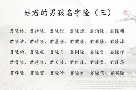 隆姓男宝宝起名大全 隆姓惊艳的名字