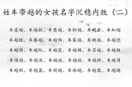 车姓女宝宝起名 车姓男孩名字大全