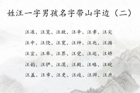 汪姓虎年男宝宝起名字 2025年汪姓出生男孩取名